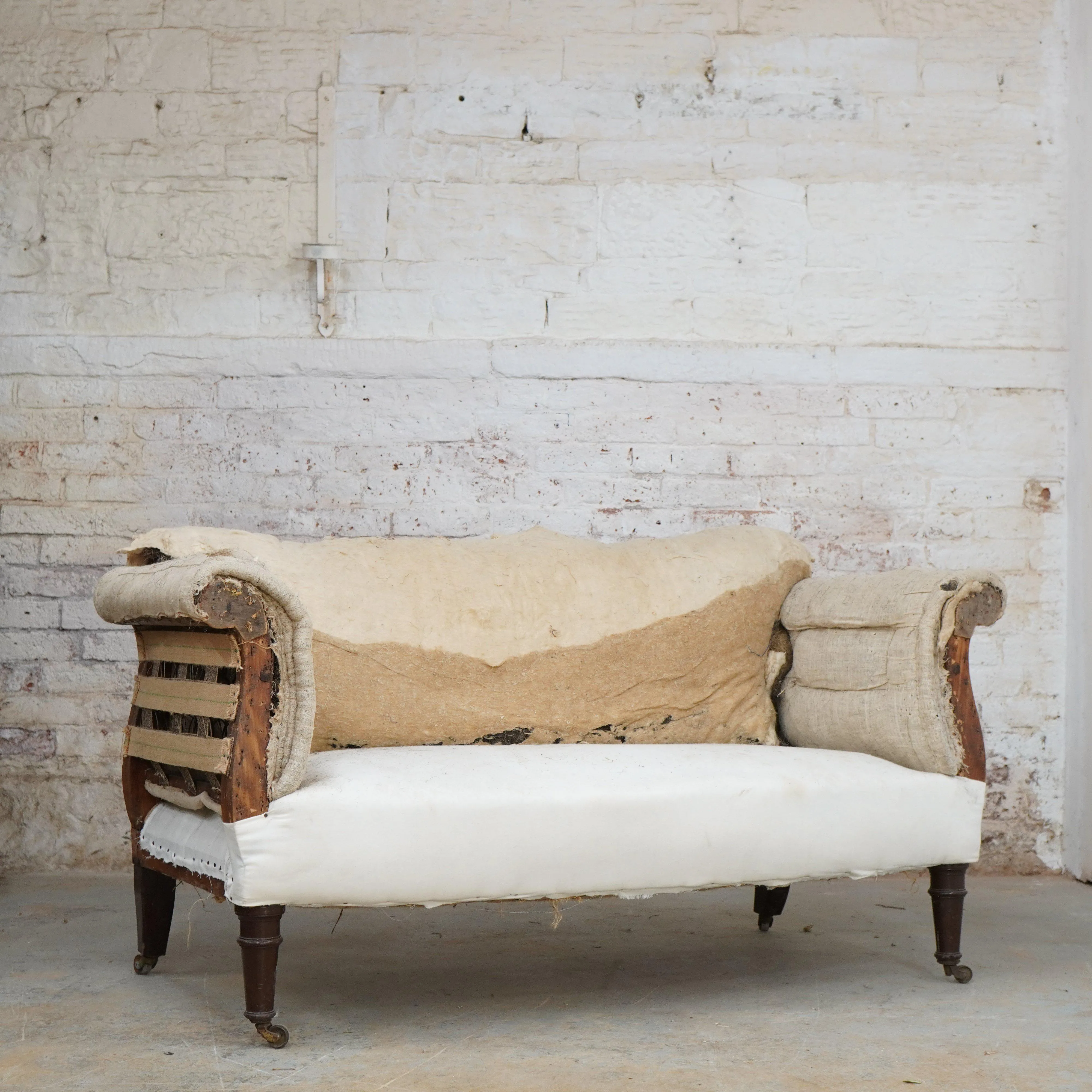 Antique Scroll Arm Sofa