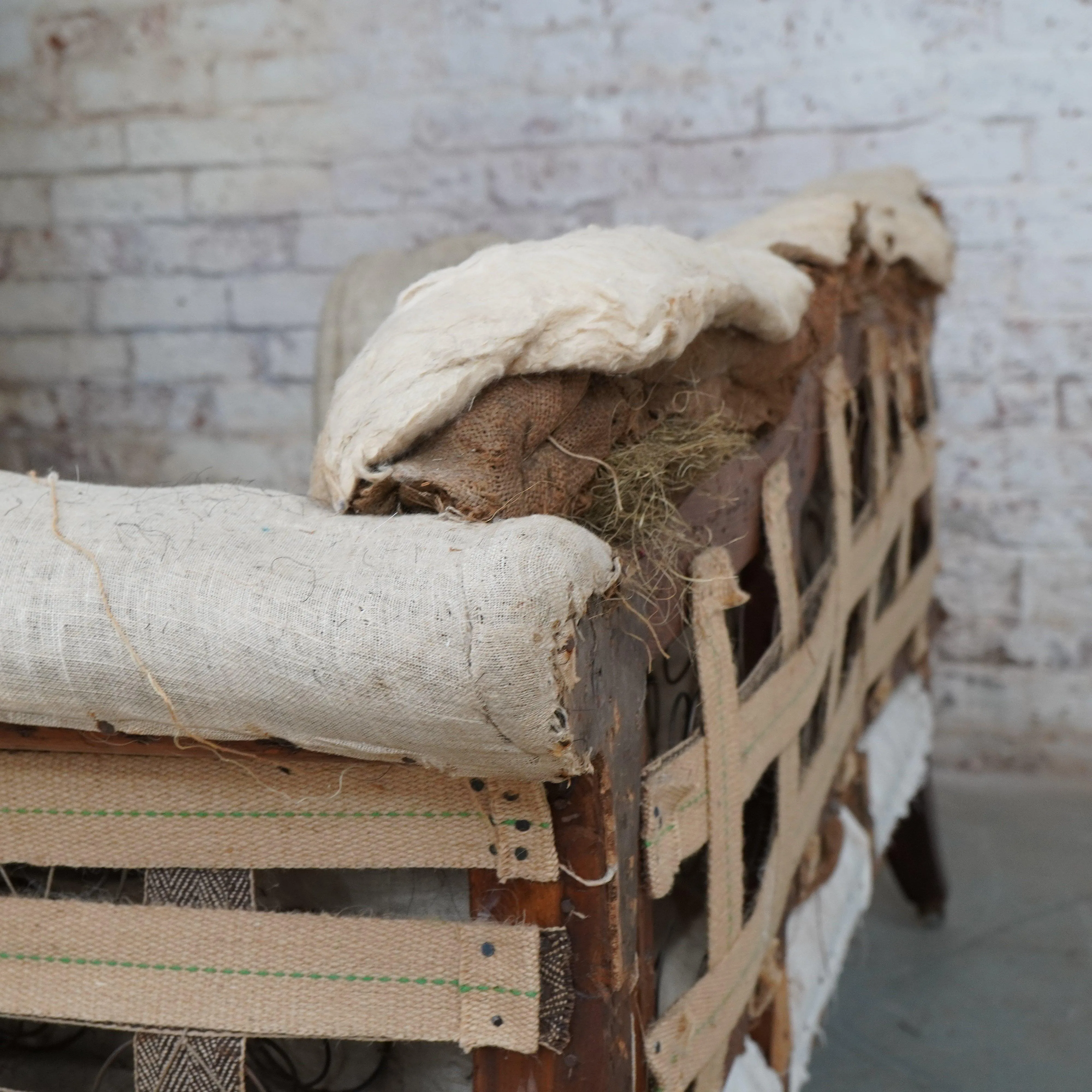 Antique Scroll Arm Sofa