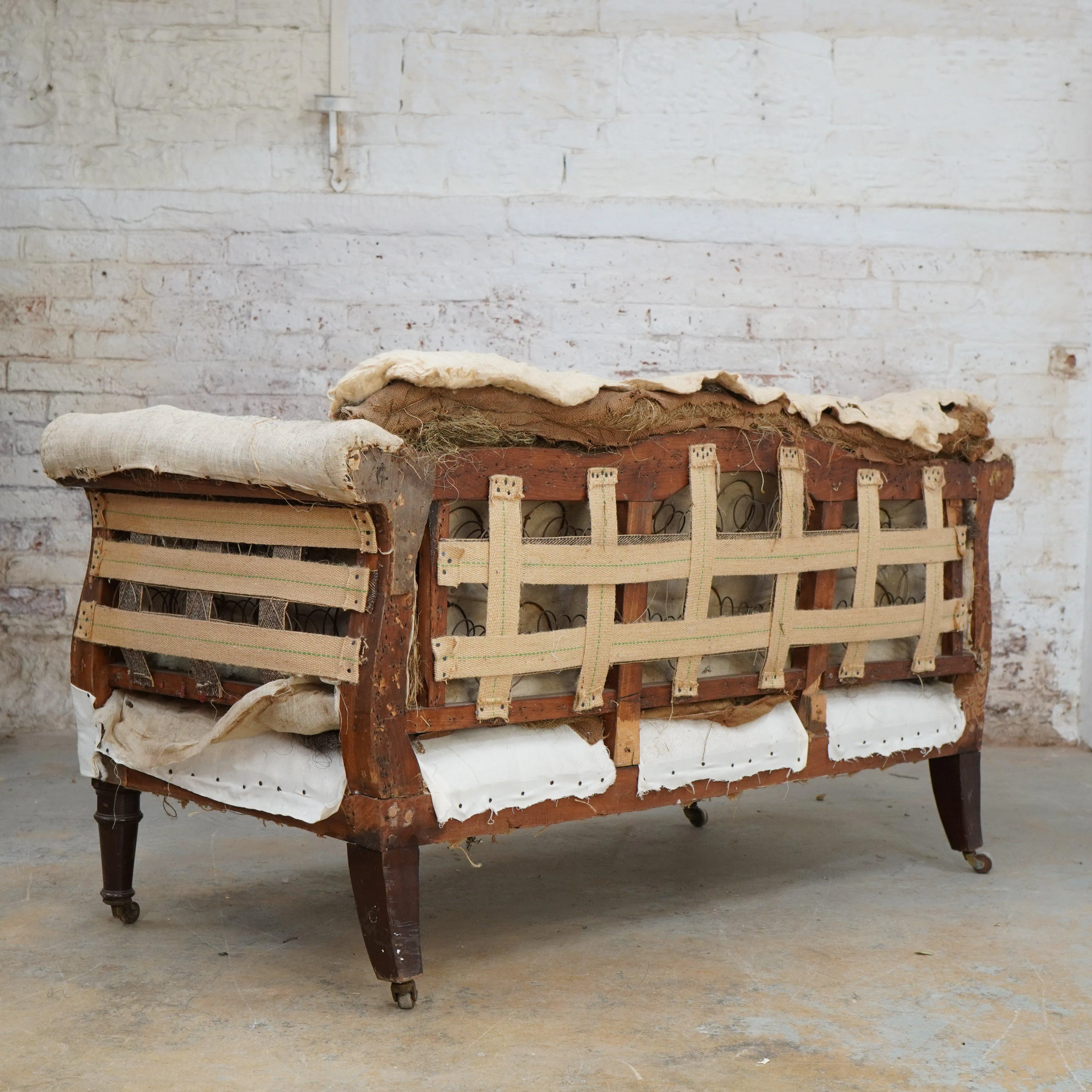Antique Scroll Arm Sofa