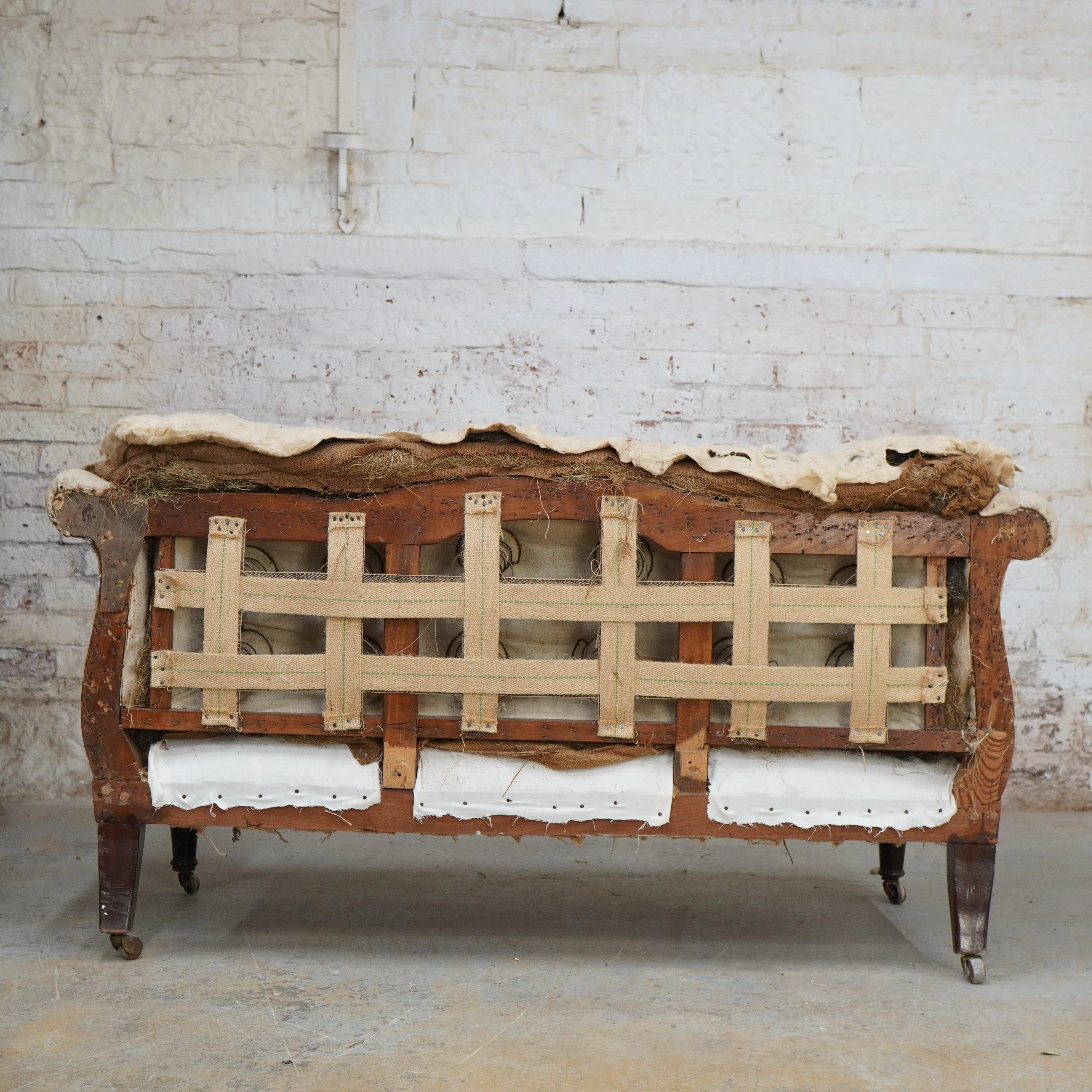 Antique Scroll Arm Sofa