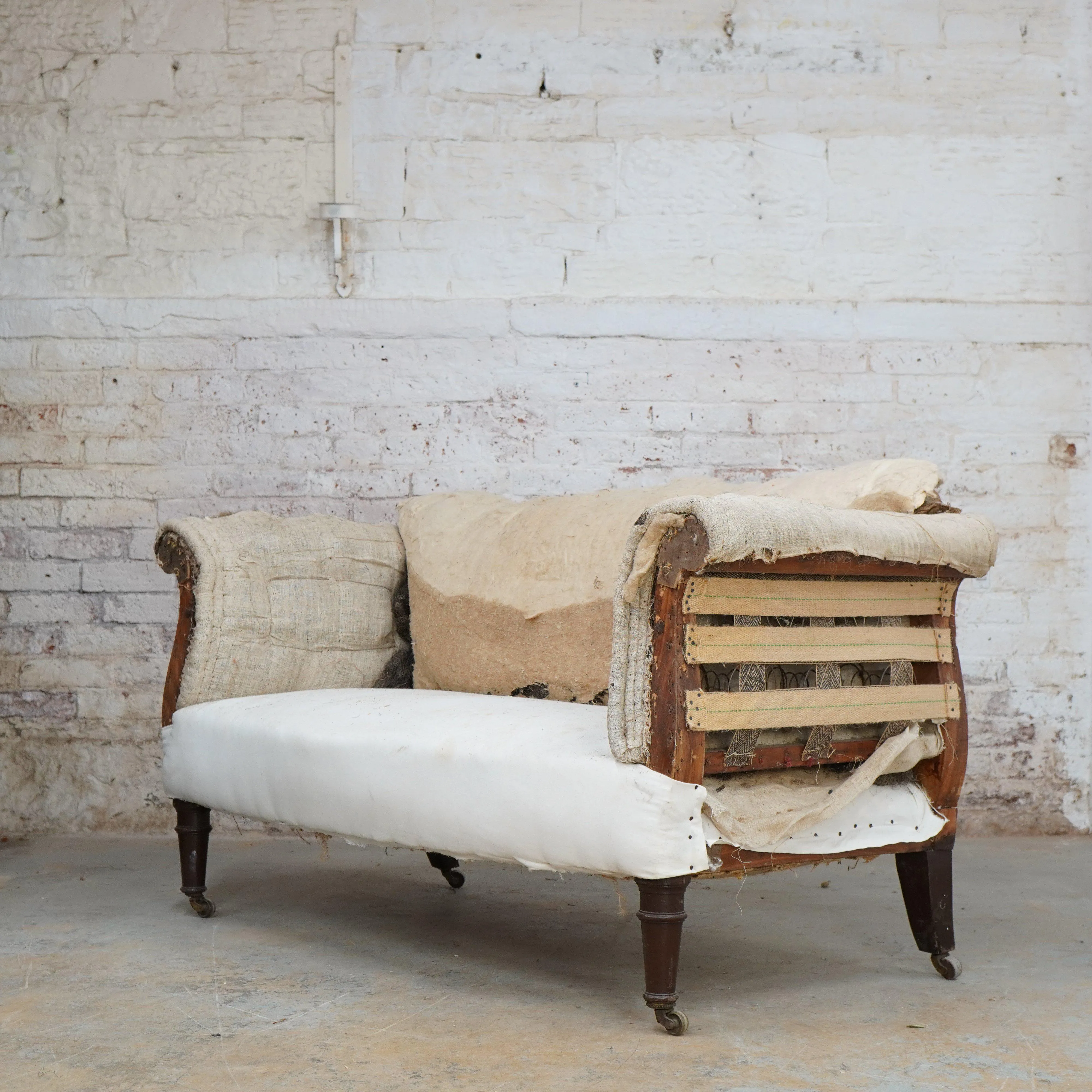 Antique Scroll Arm Sofa