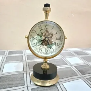 Antique Vintage Style Steel Trophy Decorative Clock, Tabletop/Wall, for Living Room, Bedroom, Office, Home Decor