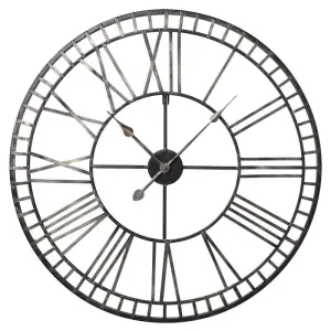Antiqued Silver Skeleton Clocks 100 cm & 70 cm
