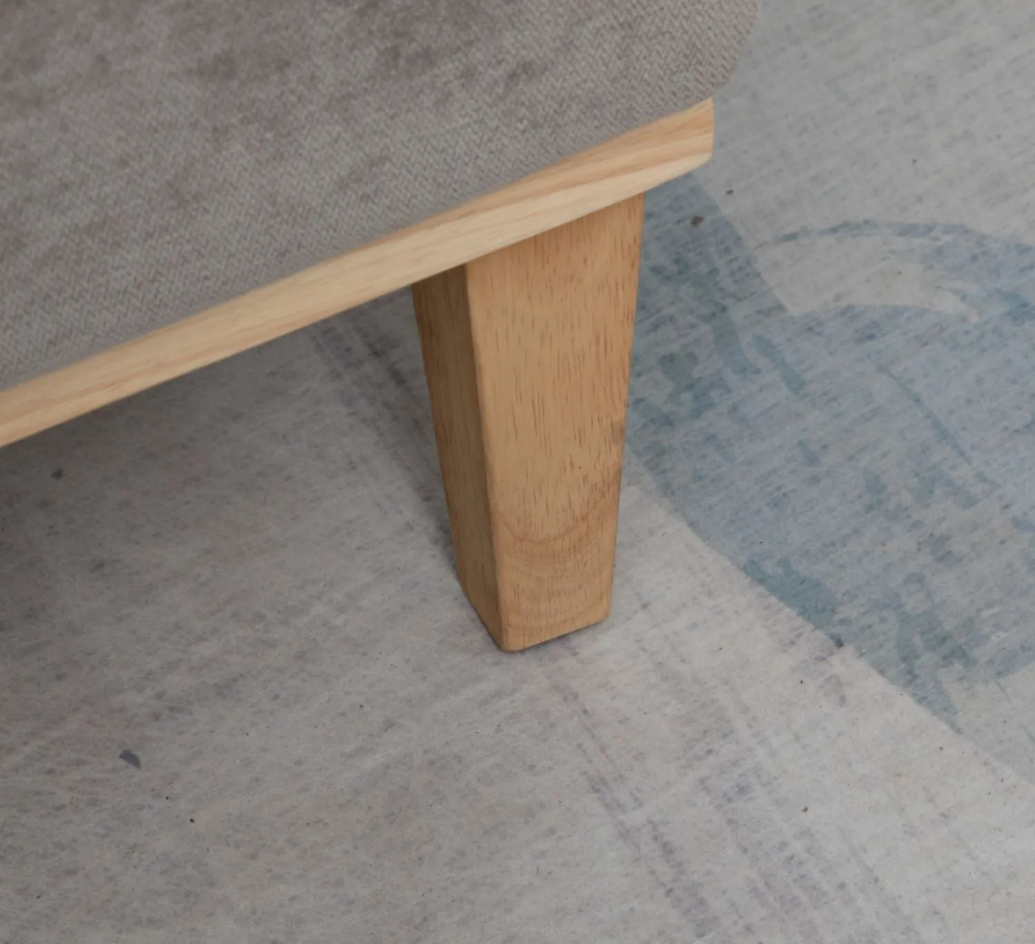 Ashen Chair and Footstool Light Grey