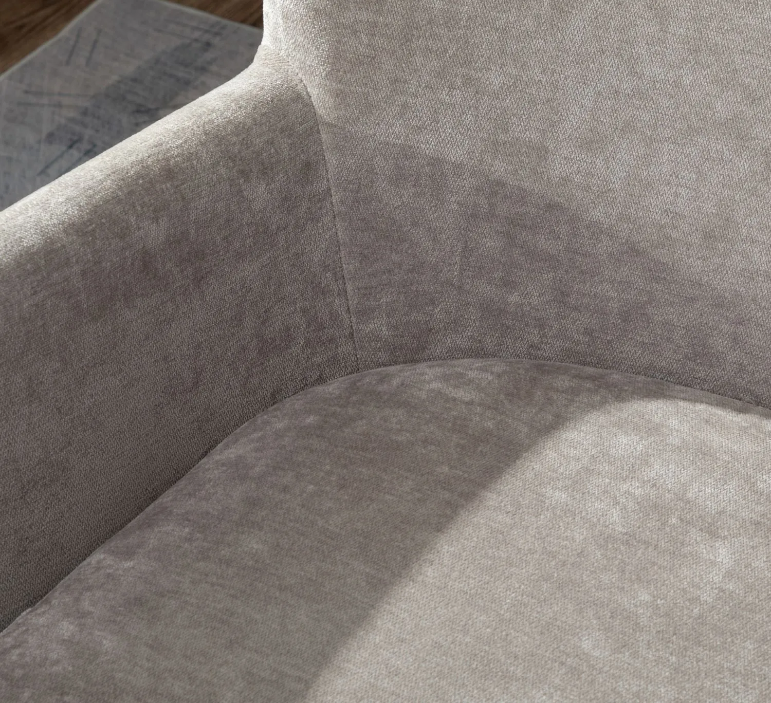 Ashen Chair and Footstool Light Grey