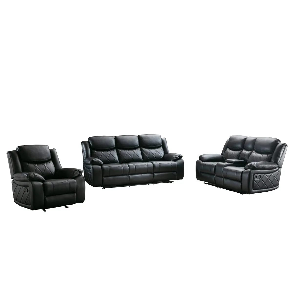 Bartholomew Black Reclining Sofa