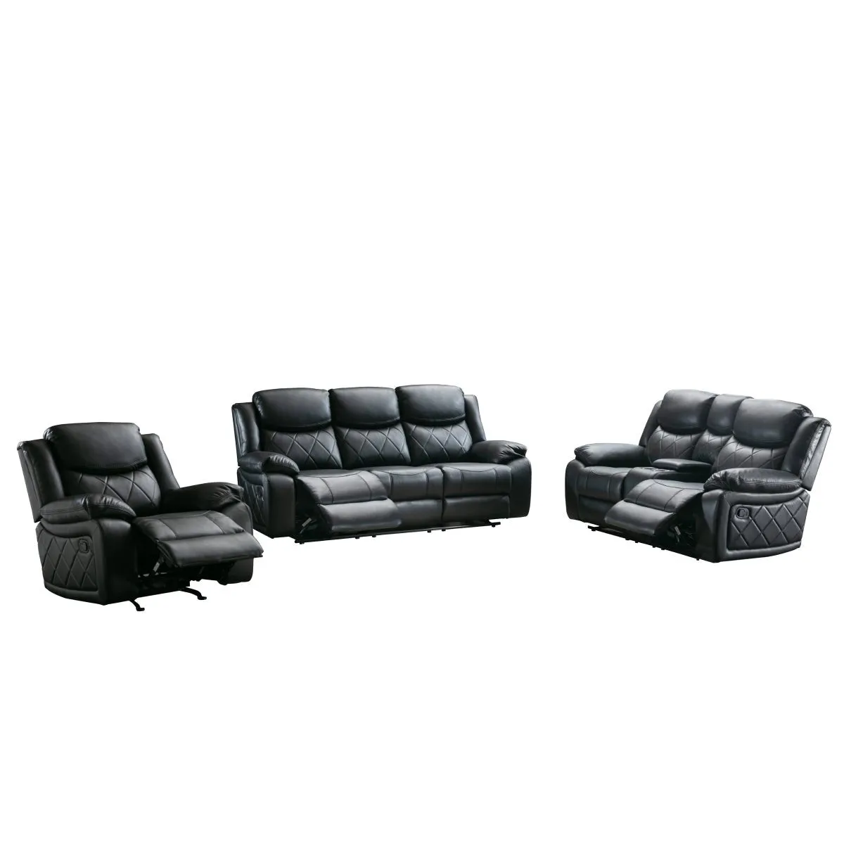 Bartholomew Black Reclining Sofa