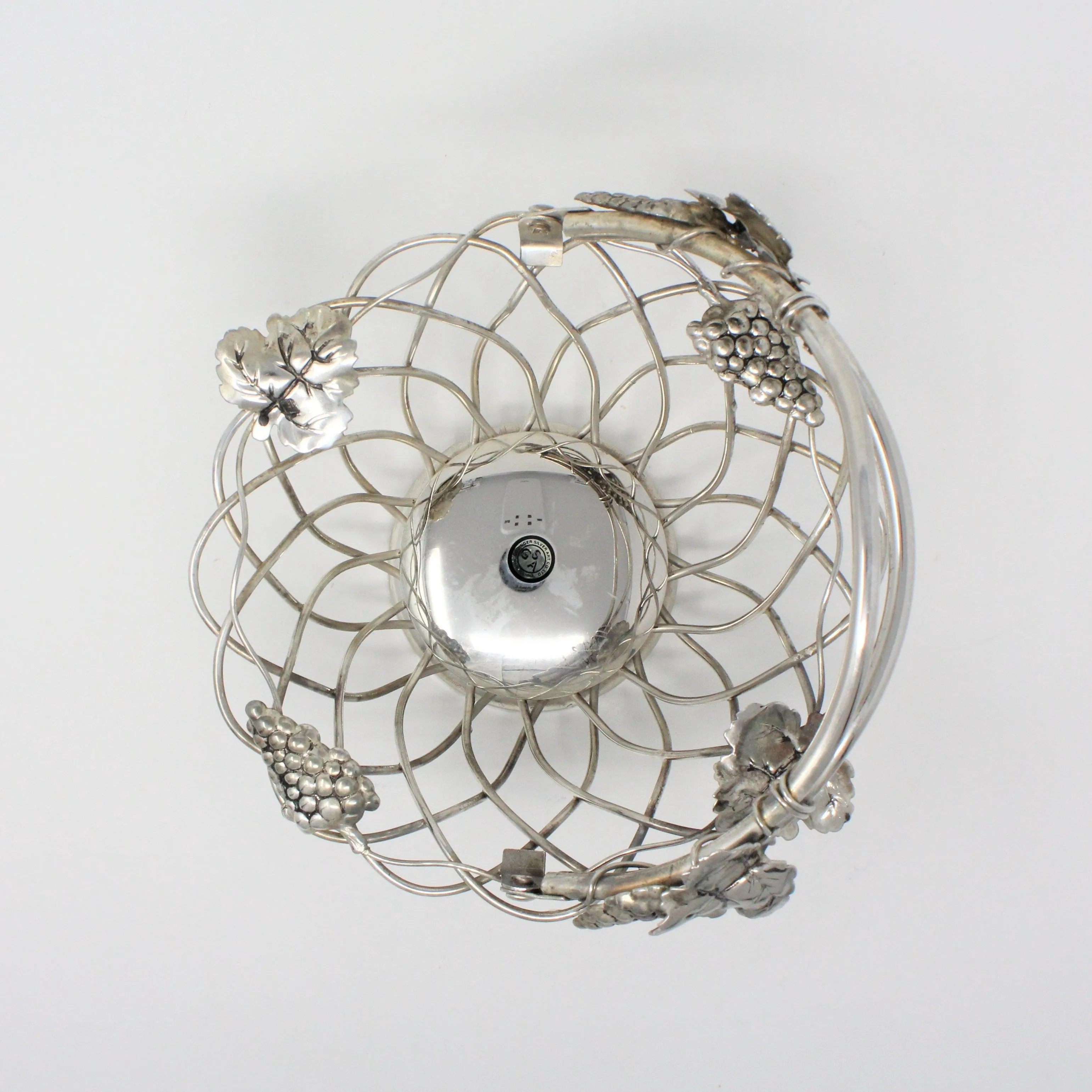 Basket, Wire with Applied Grapes & Leaves, Godinger, Vintage