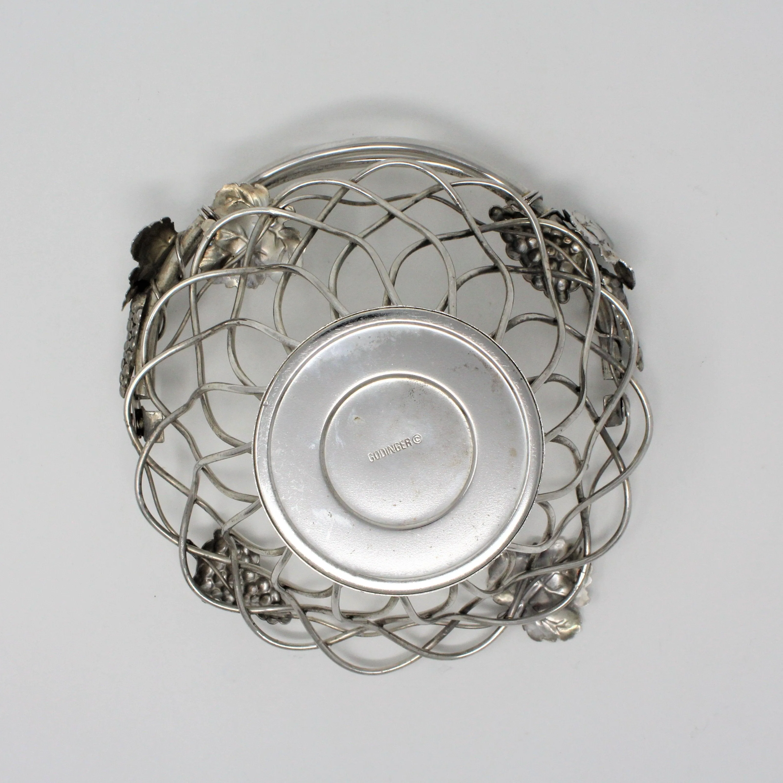 Basket, Wire with Applied Grapes & Leaves, Godinger, Vintage