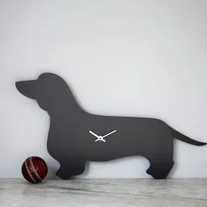 Black Dachshund Clock With Wagging Tail