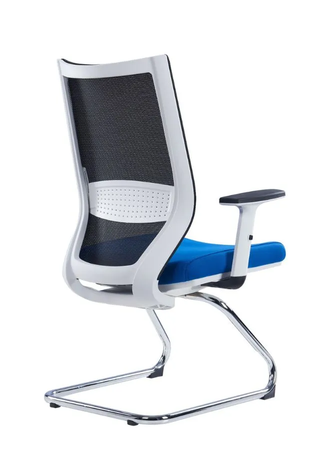 Blue Seat Cantilever Conference Chair with Lumbar Support, Reclining High Back with Breathable Mesh with Armrest, Comfortable Computer Chair, Home Office Desk Chairs