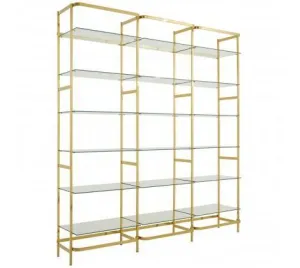 Bookshelf With Clear Glass Tiers