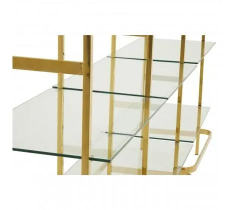Bookshelf With Clear Glass Tiers