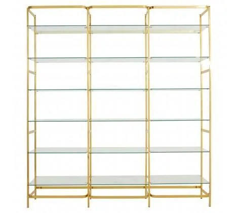 Bookshelf With Clear Glass Tiers