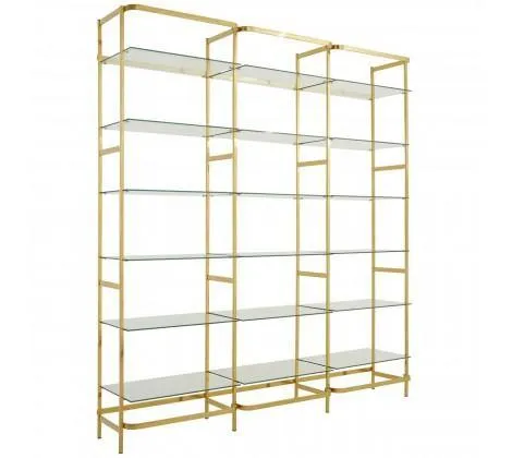 Bookshelf With Clear Glass Tiers