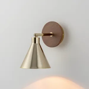 Brass cone wall light