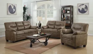 Brown - Meagan Upholstered Sofa Brown With Pillow Top Arms
