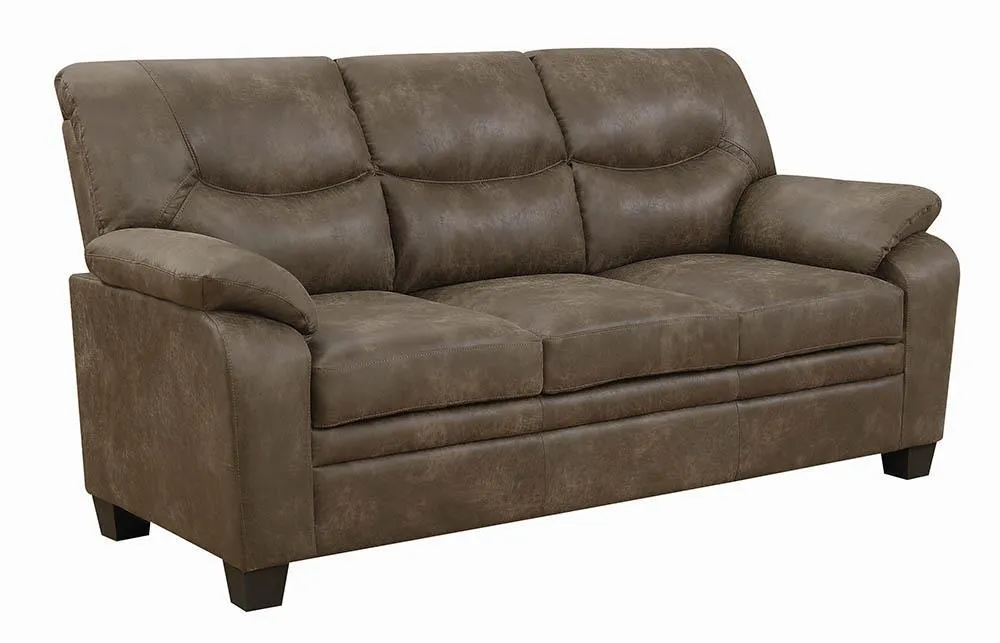 Brown - Meagan Upholstered Sofa Brown With Pillow Top Arms