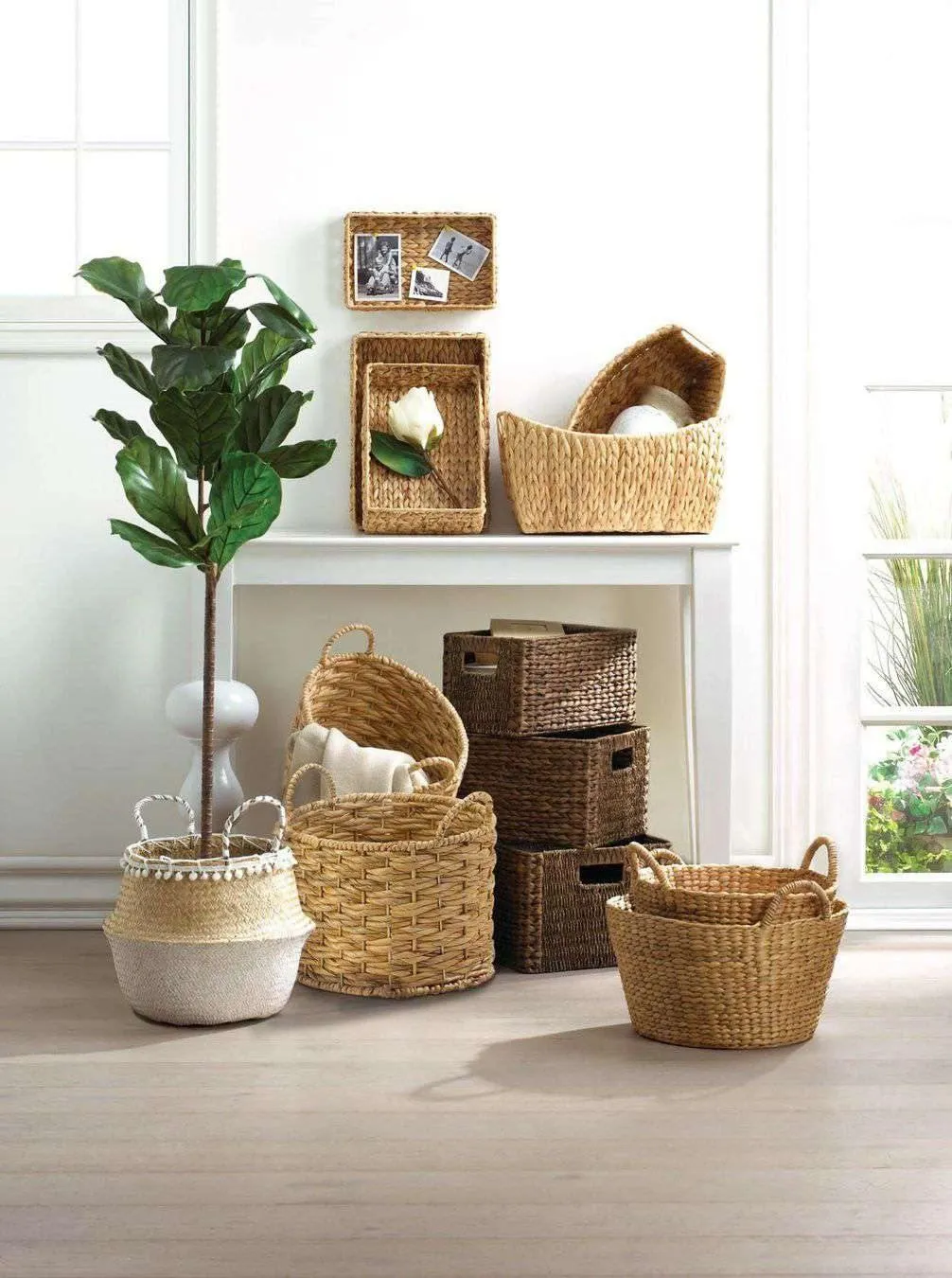 Brown Wicker Baskets set of 3