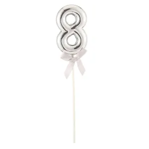 Cake Topper Number '8' - Silver