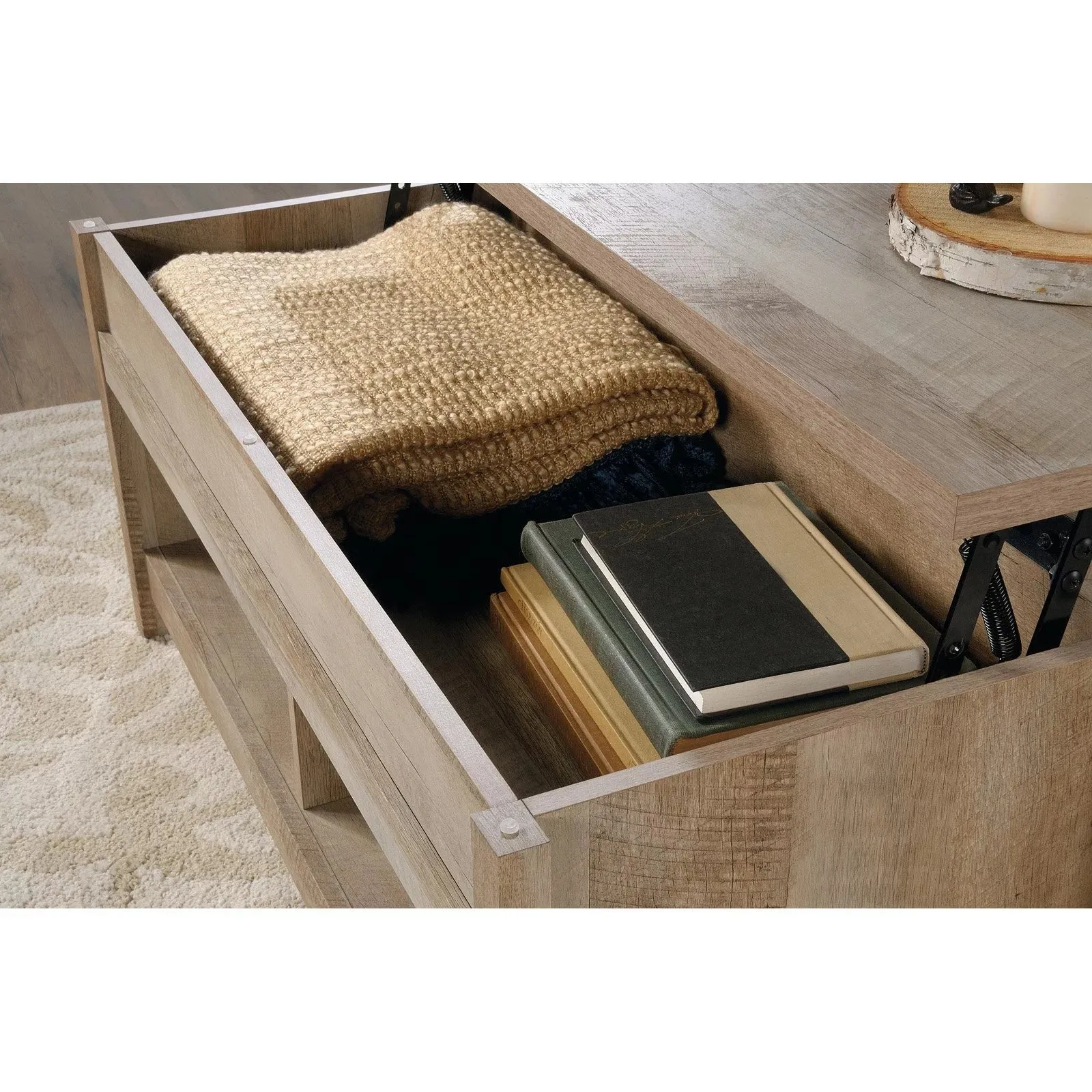 Cannery Bridge Lift-Top Coffee Table, Lintel Oak Finish
