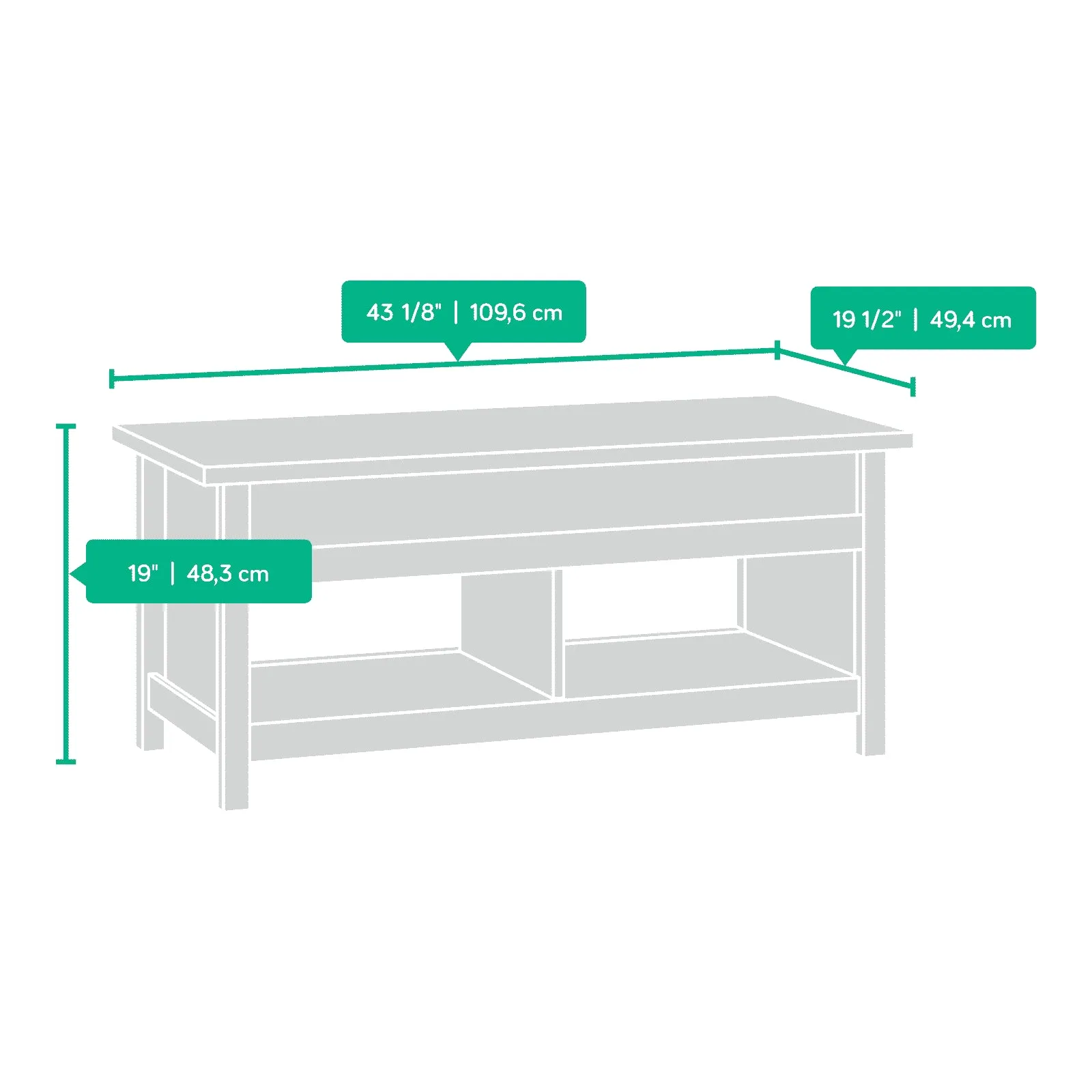 Cannery Bridge Lift-Top Coffee Table, Lintel Oak Finish