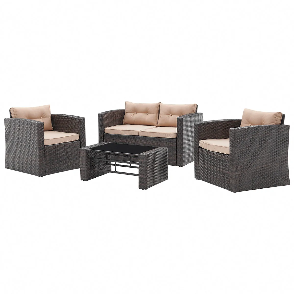 Carmen Garden Sofa Set, Brown