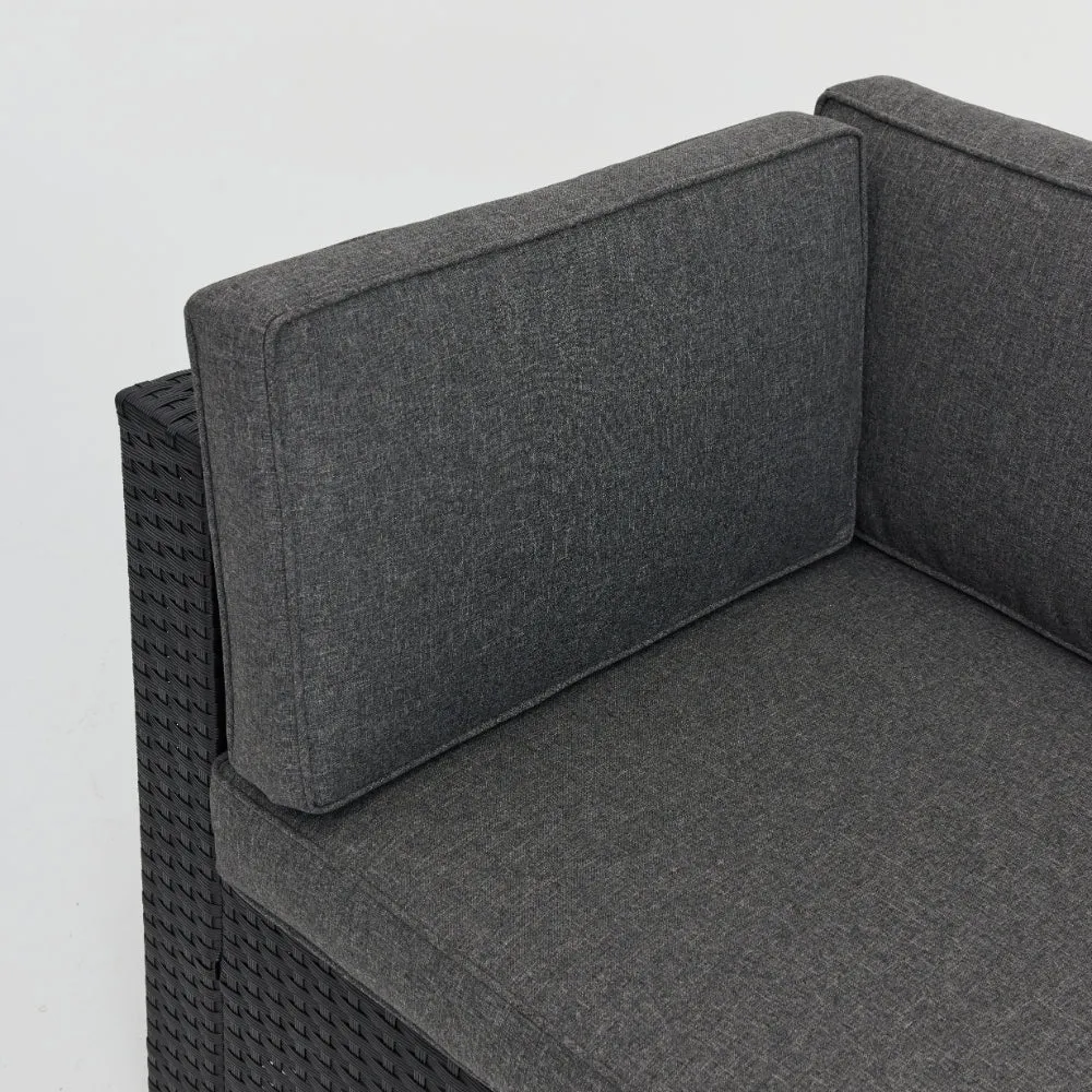 Catina Modular Corner Rattan Garden Sofa Set, Black