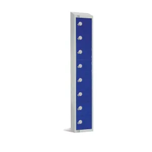 CE107-CS Elite Eight Door Camlock Locker with Sloping Top Blue