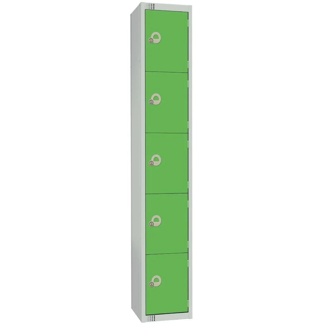 CG614-PS Elite Five Door Padlock Locker with Sloping Top Green
