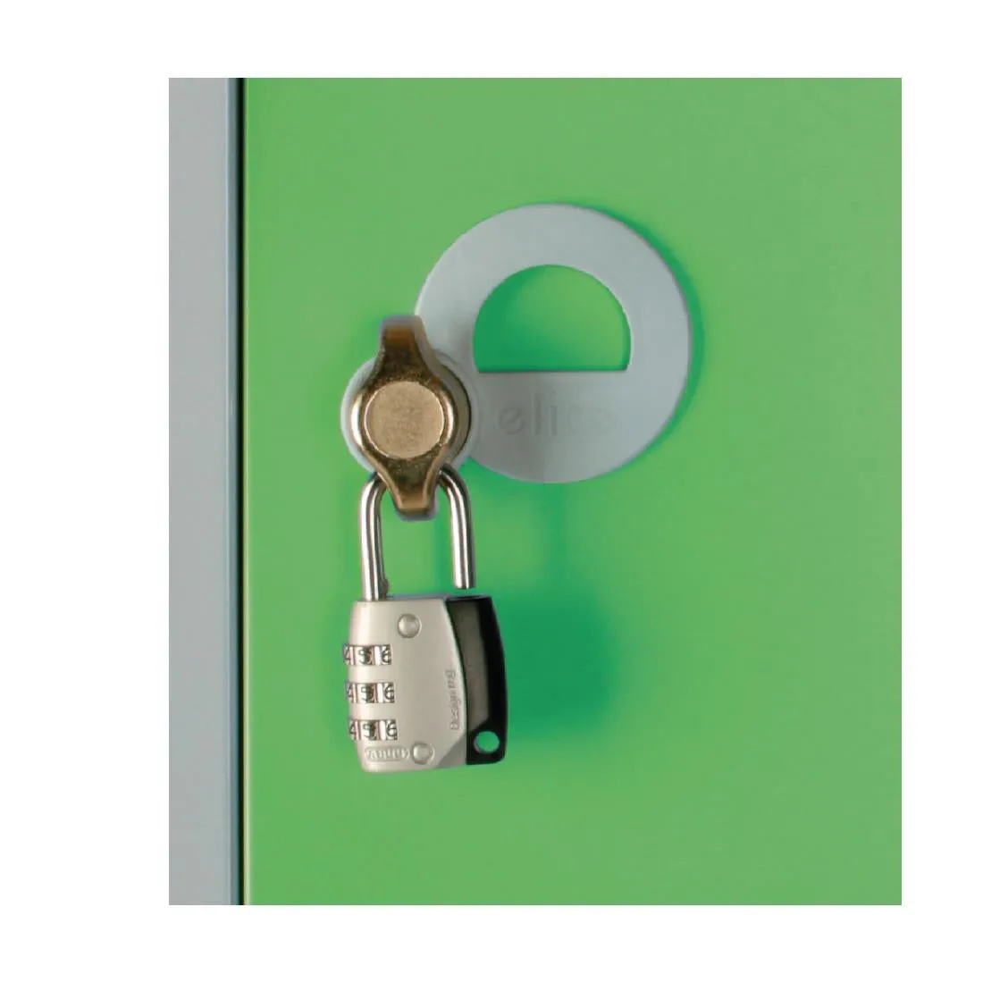 CG614-PS Elite Five Door Padlock Locker with Sloping Top Green