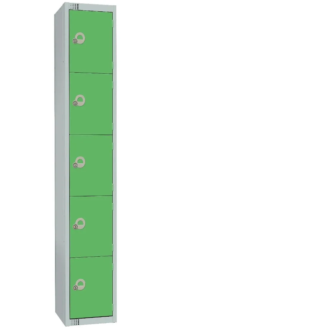 CG614-PS Elite Five Door Padlock Locker with Sloping Top Green