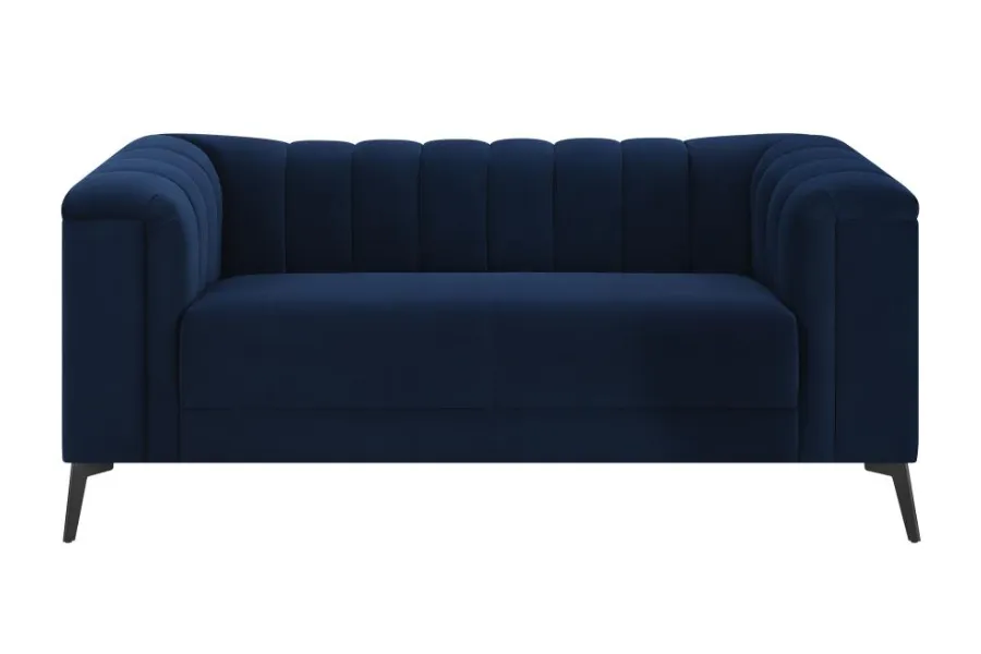 Chalet Upholstered Tuxedo Arm Tufted Loveseat Blue 509212