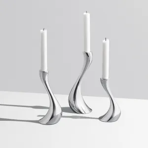 Chrome Wave Candle Holders