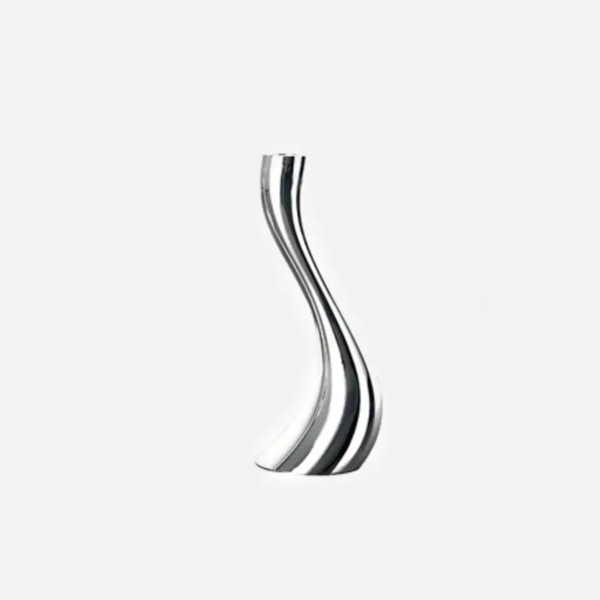 Chrome Wave Candle Holders
