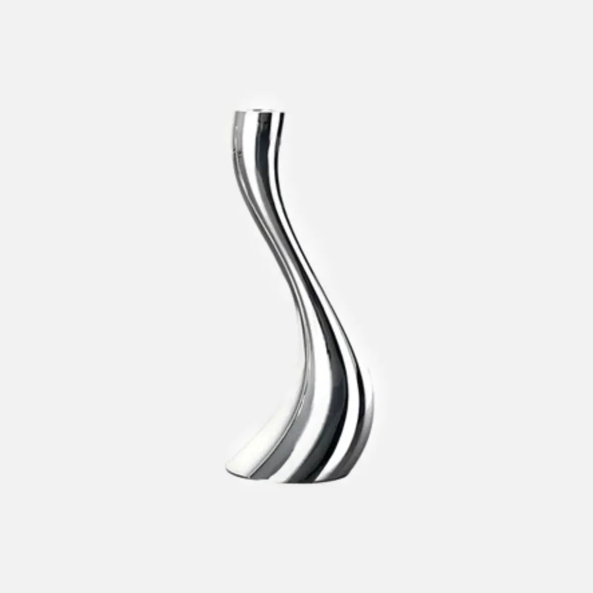 Chrome Wave Candle Holders