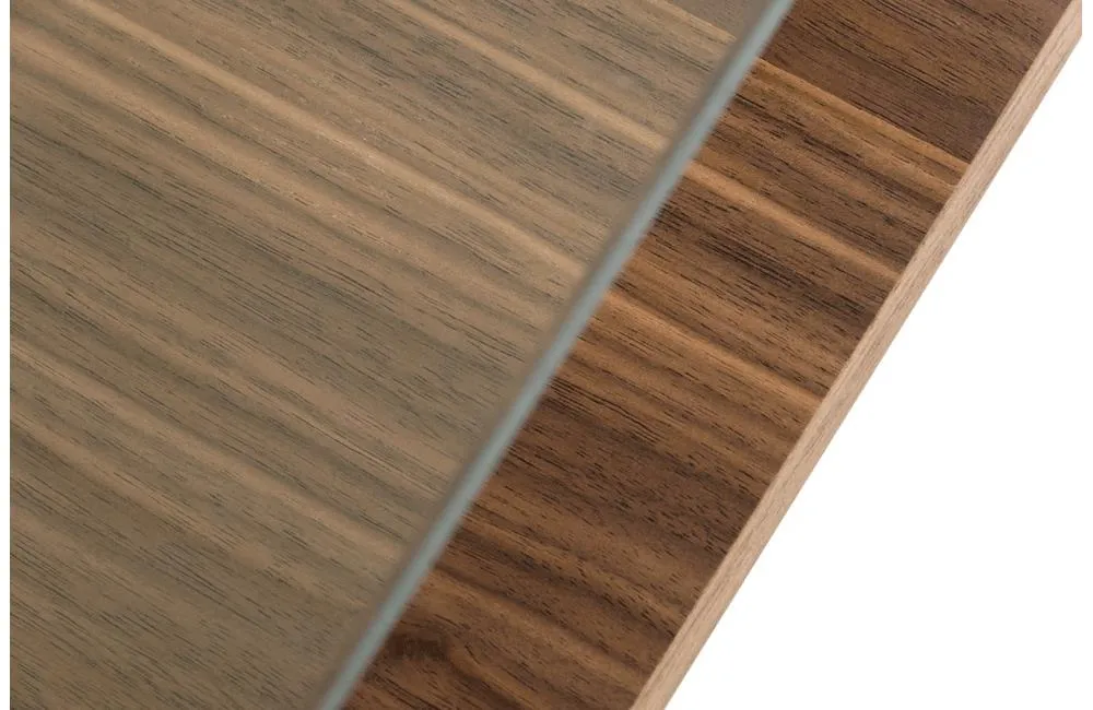 Clarion Modern Walnut and Glass Coffee Table