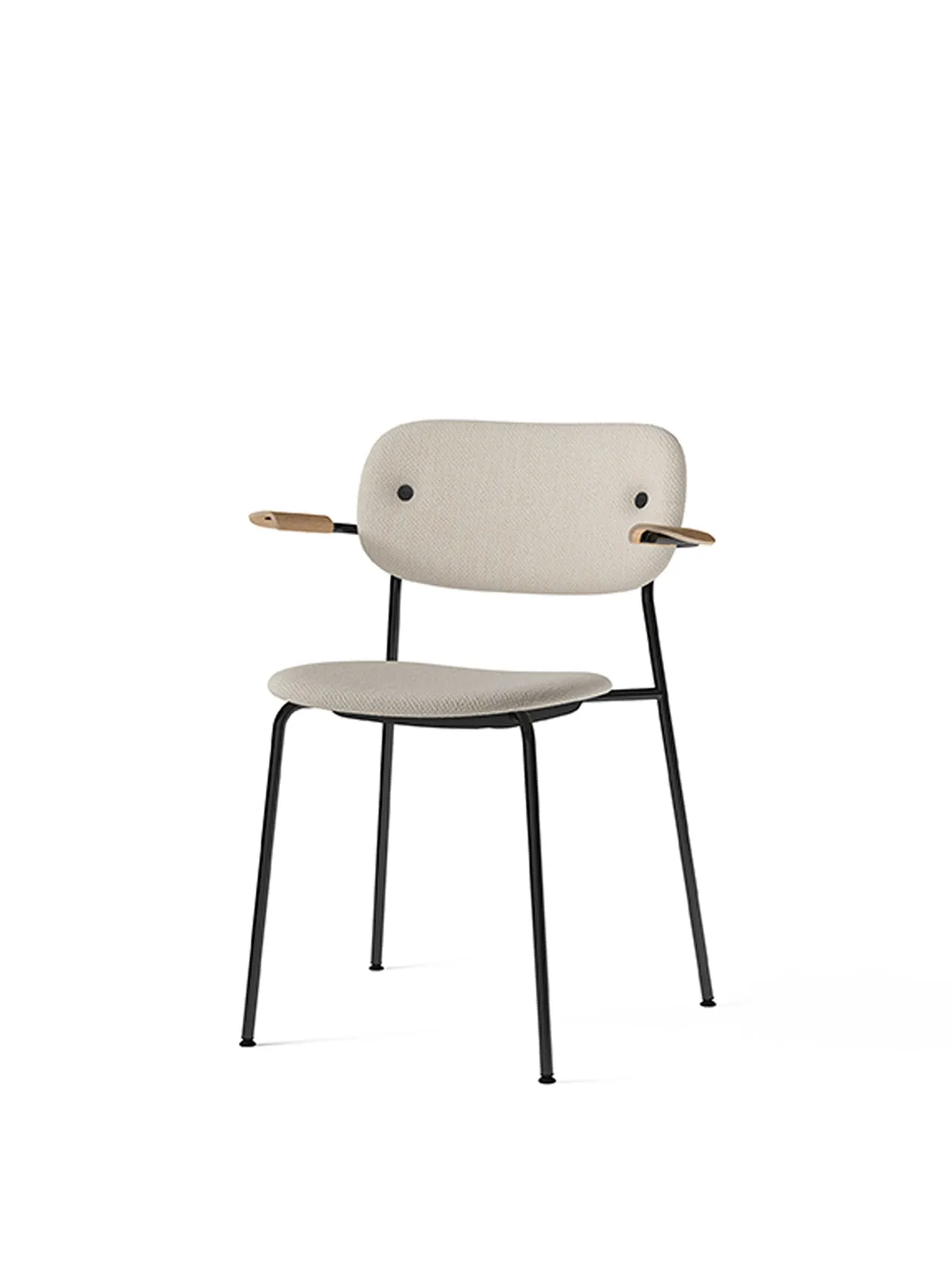 Co Dining Chair, fully upholstered with armrest, Black