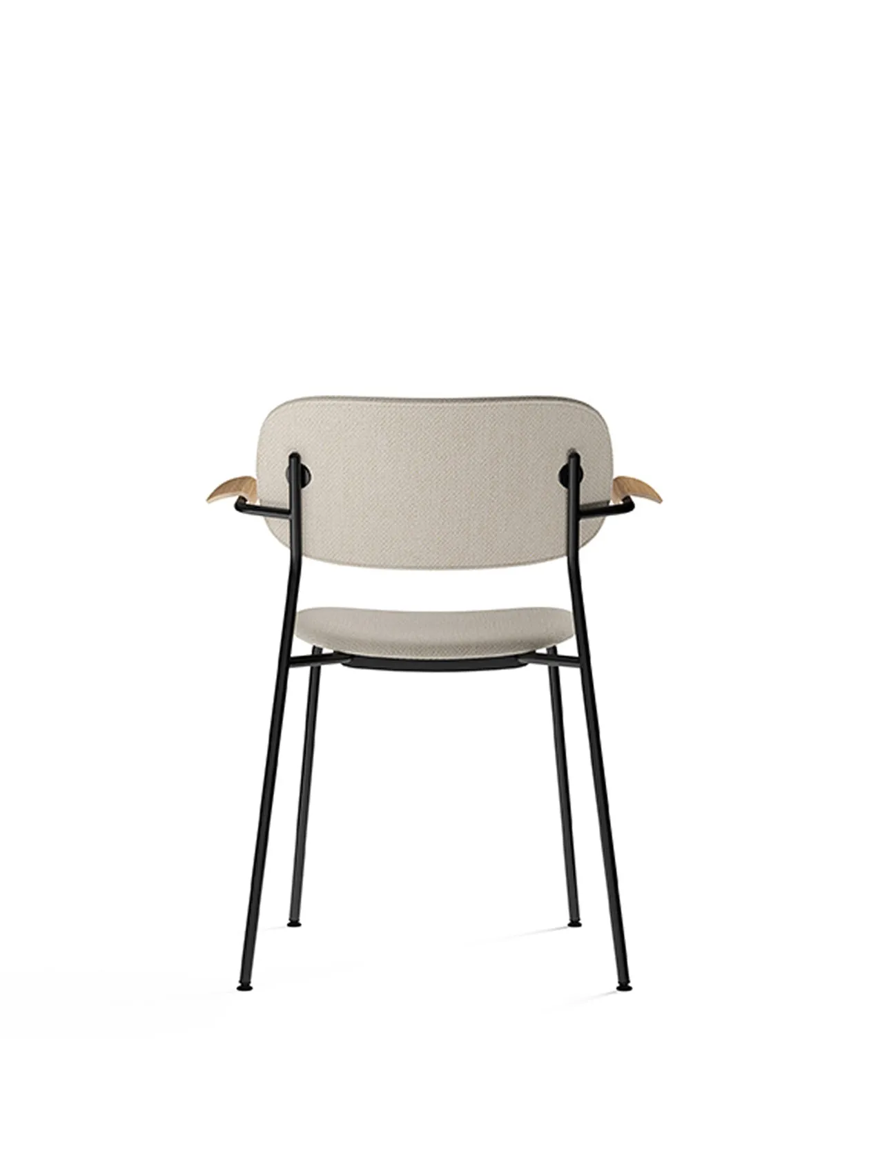 Co Dining Chair, fully upholstered with armrest, Black