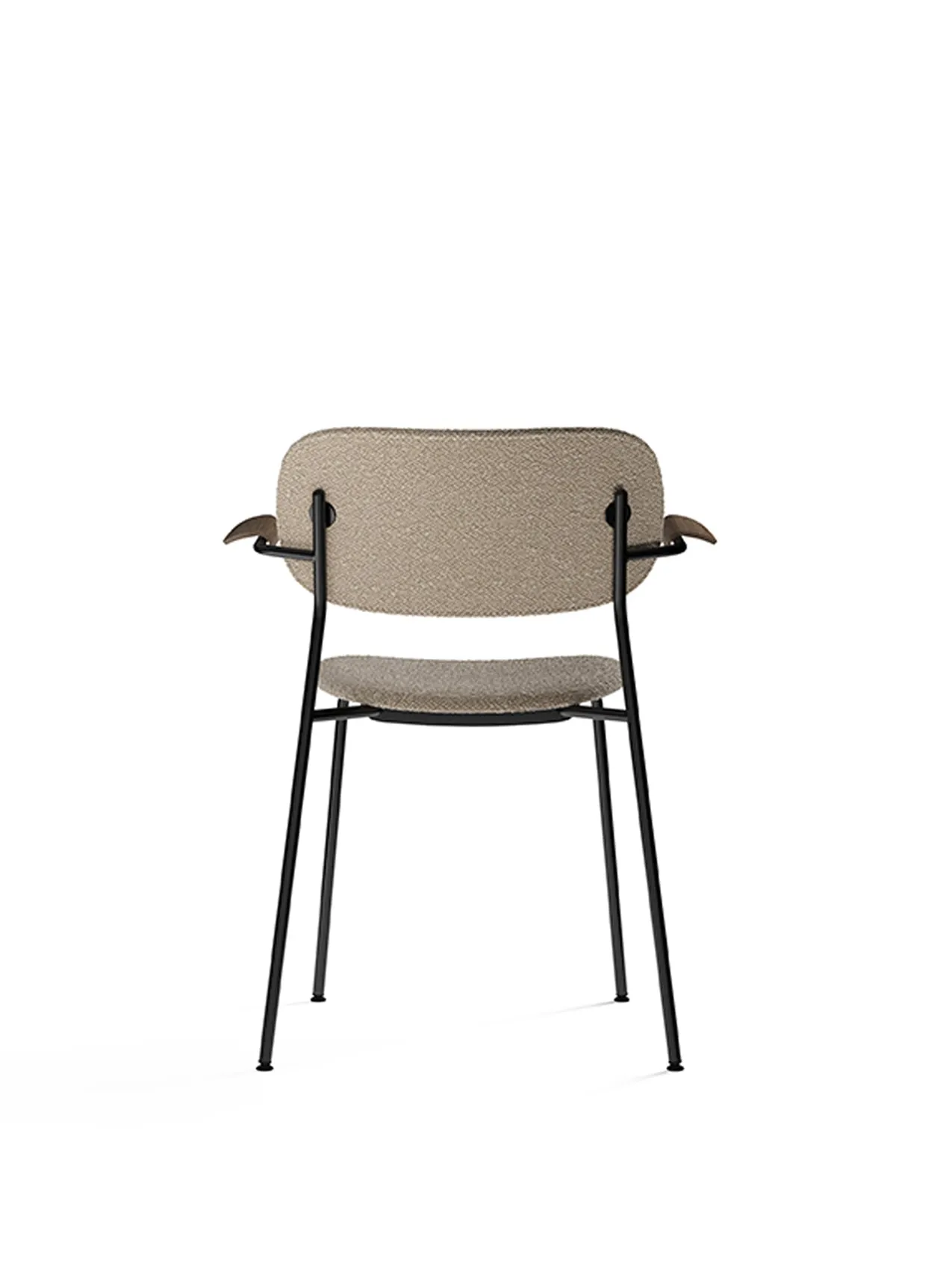 Co Dining Chair, fully upholstered with armrest, Black