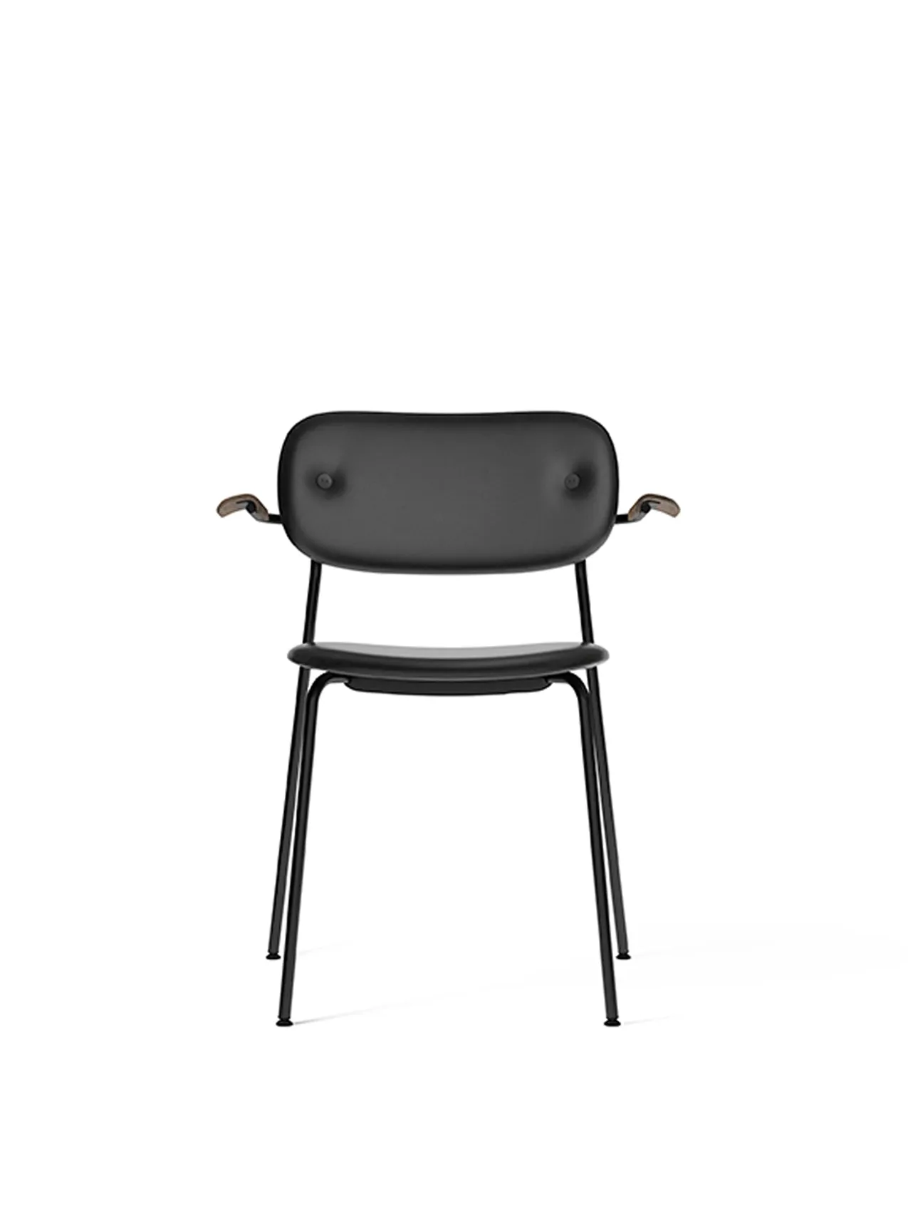 Co Dining Chair, fully upholstered with armrest, Black