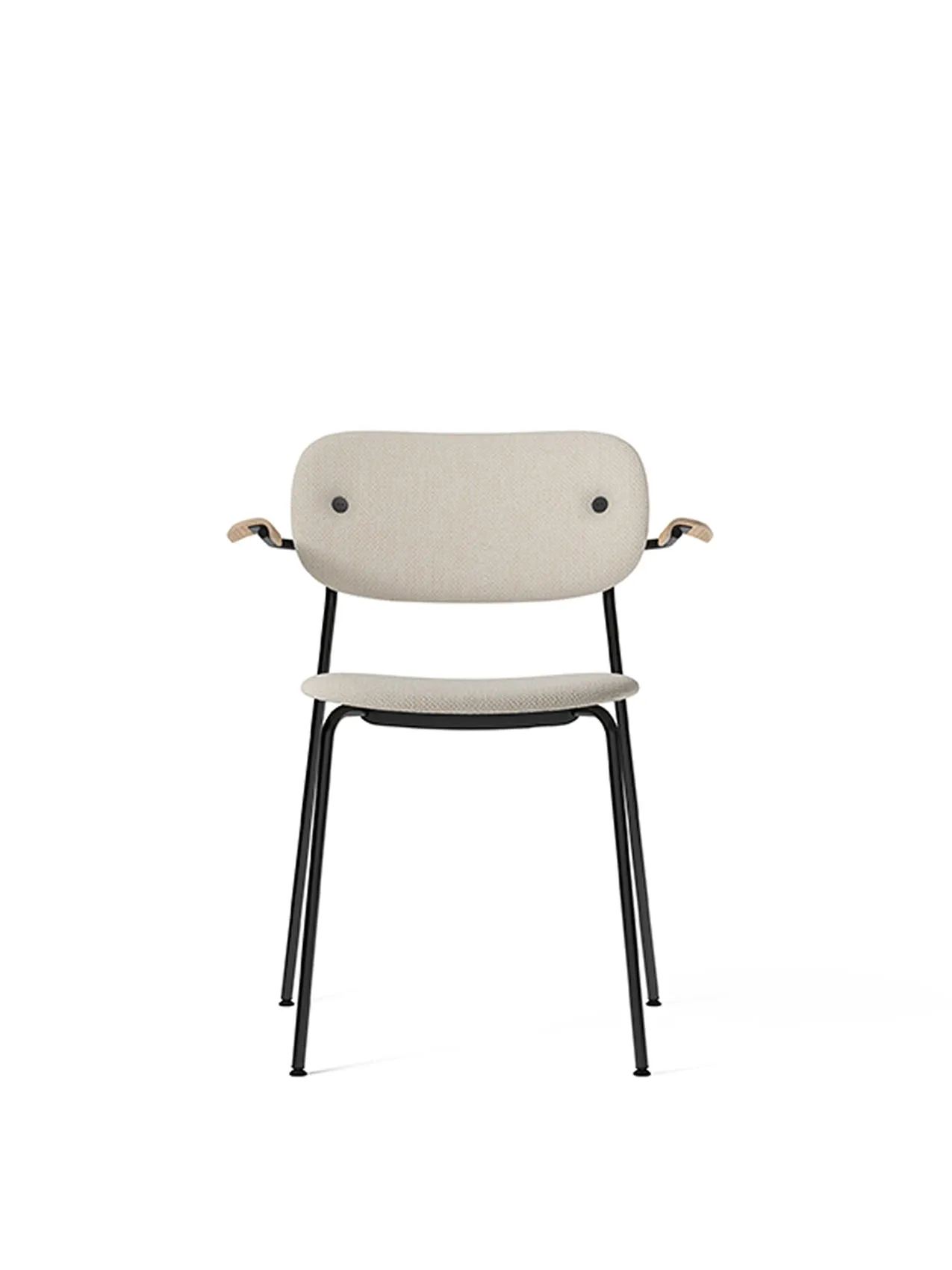 Co Dining Chair, fully upholstered with armrest, Black