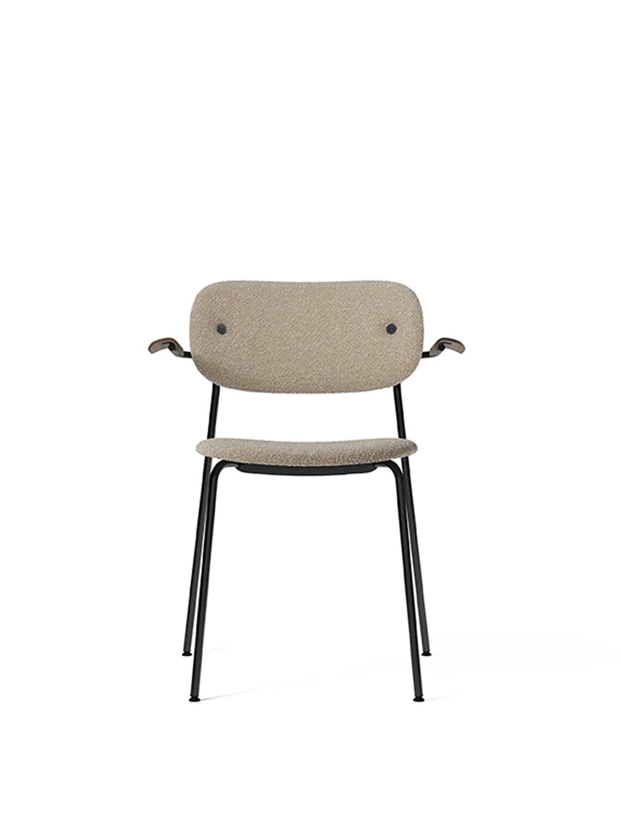 Co Dining Chair, fully upholstered with armrest, Black