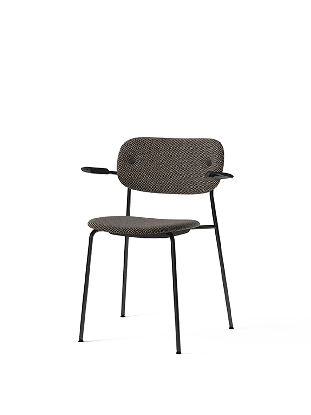 Co Dining Chair, fully upholstered with armrest, Black