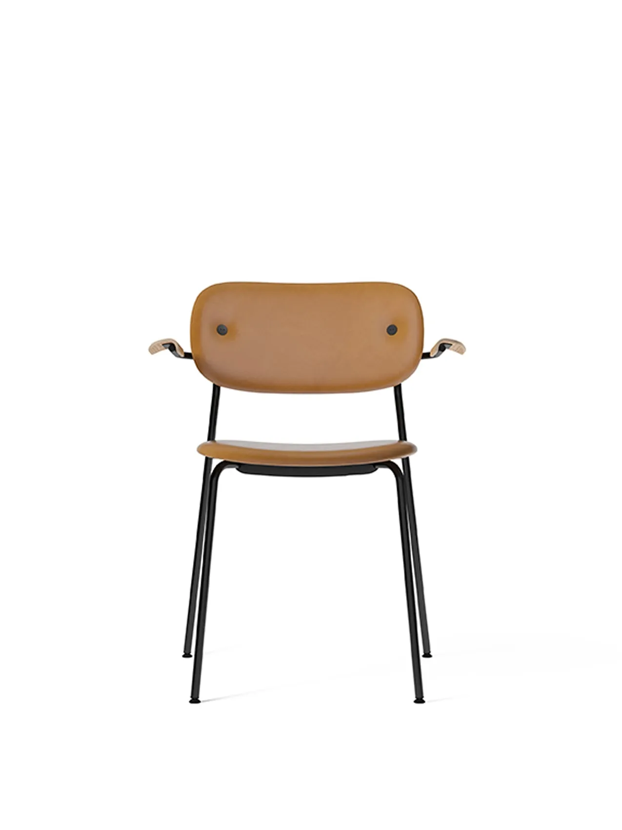 Co Dining Chair, fully upholstered with armrest, Black