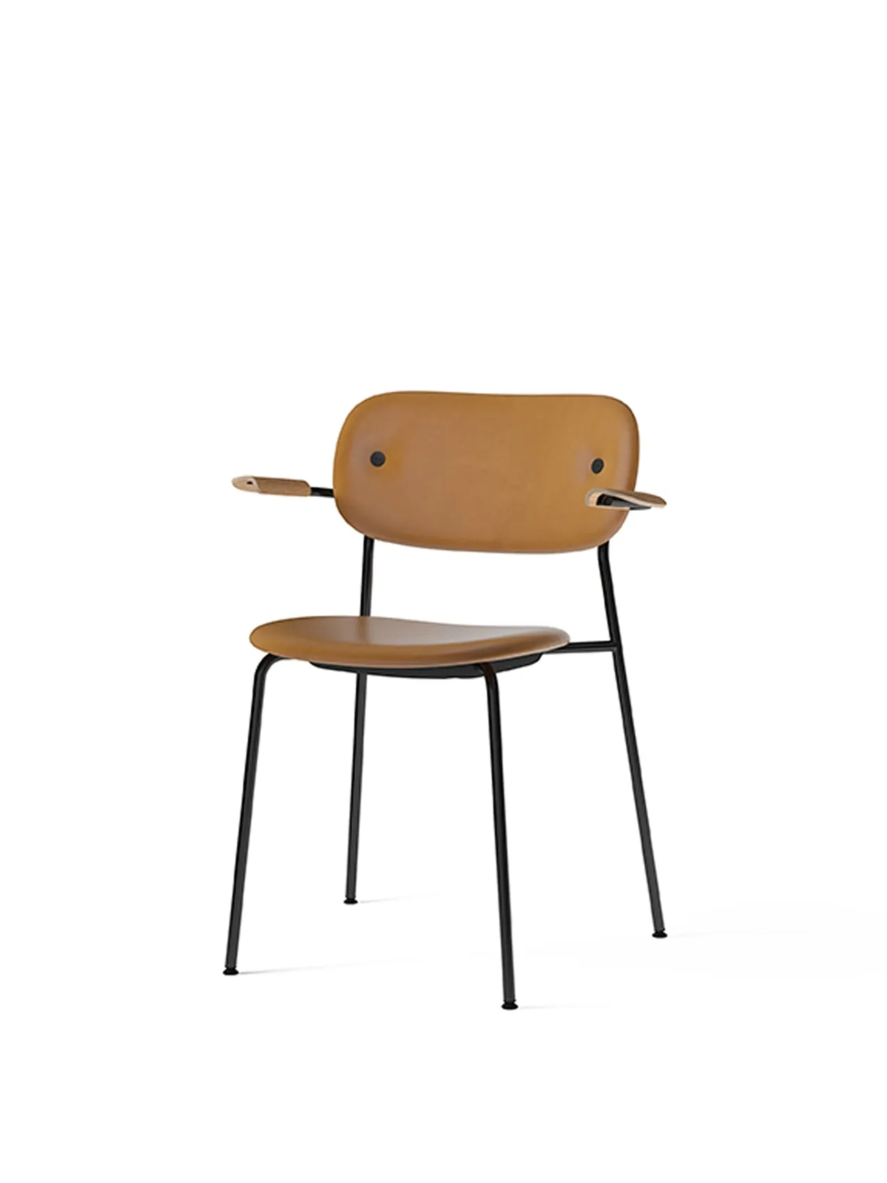 Co Dining Chair, fully upholstered with armrest, Black