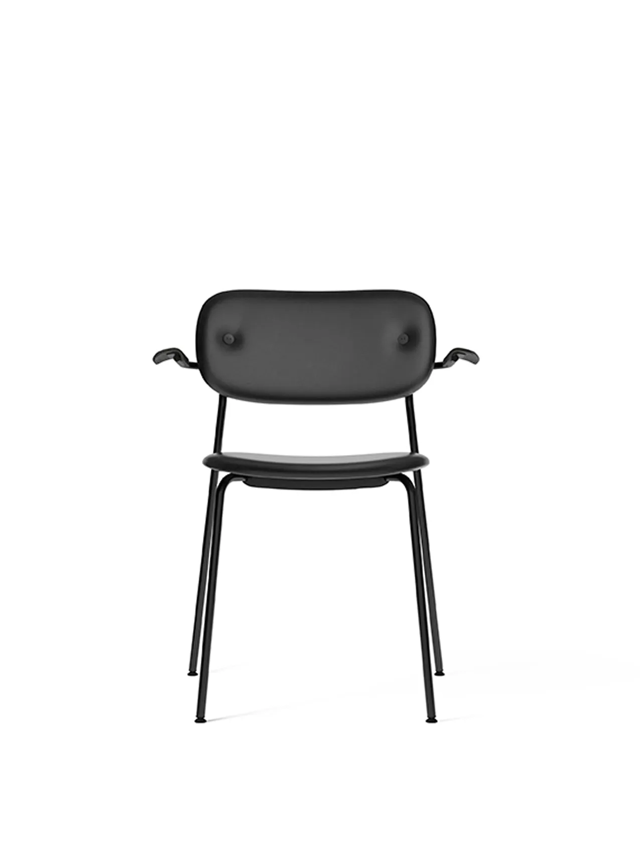 Co Dining Chair, fully upholstered with armrest, Black