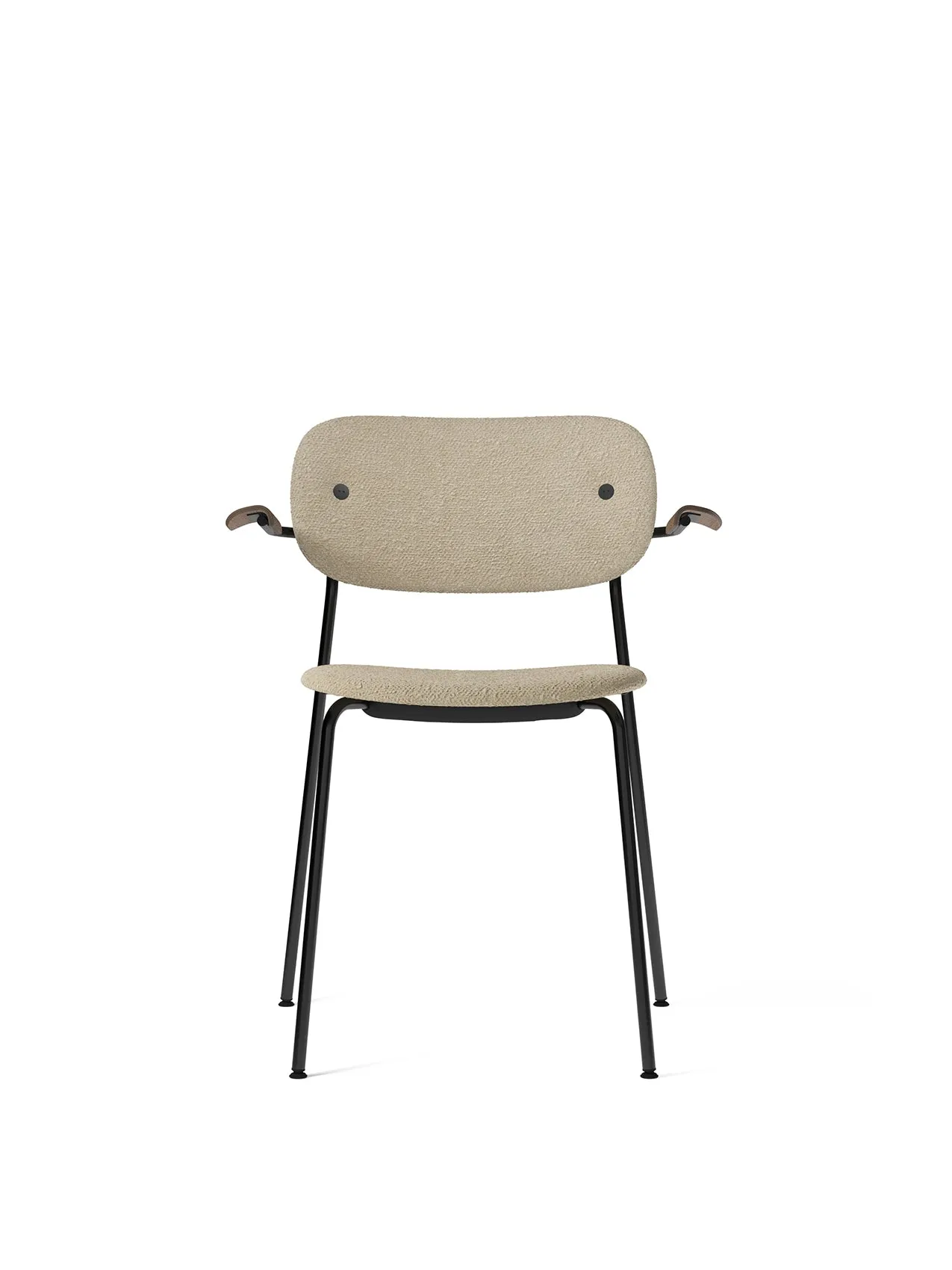 Co Dining Chair, fully upholstered with armrest, Black