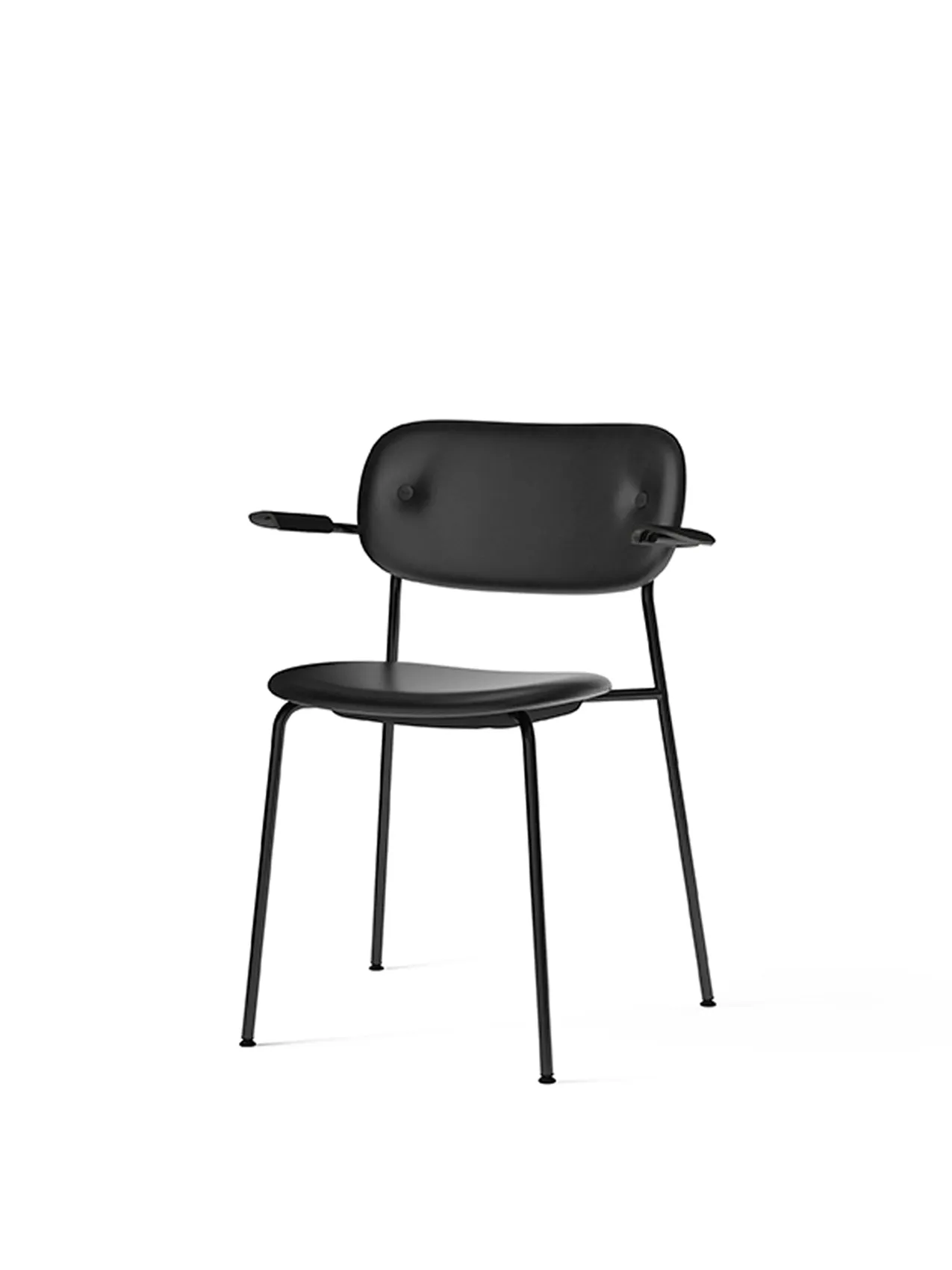 Co Dining Chair, fully upholstered with armrest, Black