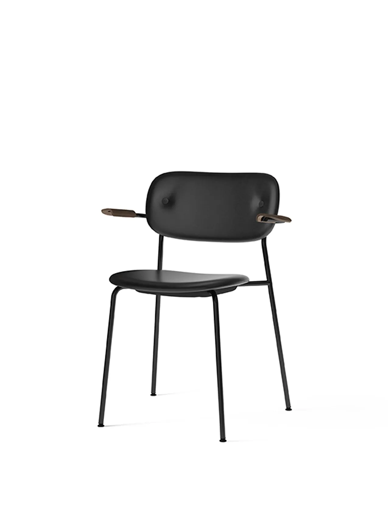 Co Dining Chair, fully upholstered with armrest, Black